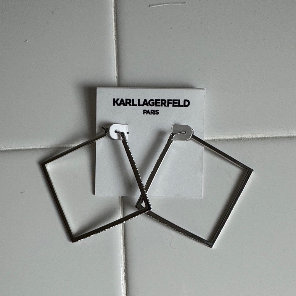 🍓price firm 🍓Karl Lagerfeld Metallic Square Earrings